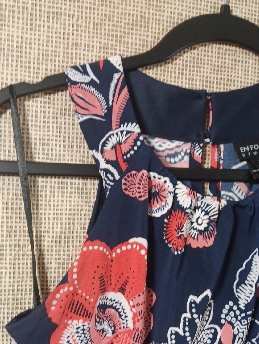 Enfocus Studio Navy Maxi Dress with Coral and White Floral Print - Picture 6 of 11